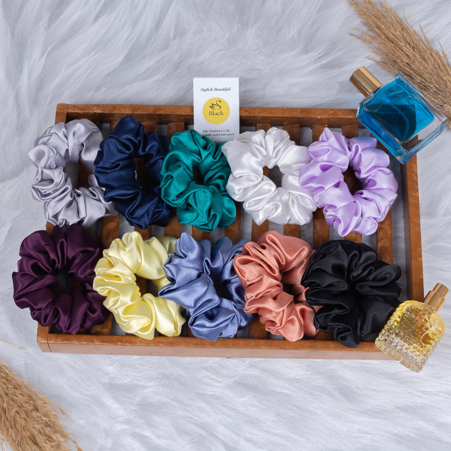 Black Duck Scrunchies Multicolour Silk Satin