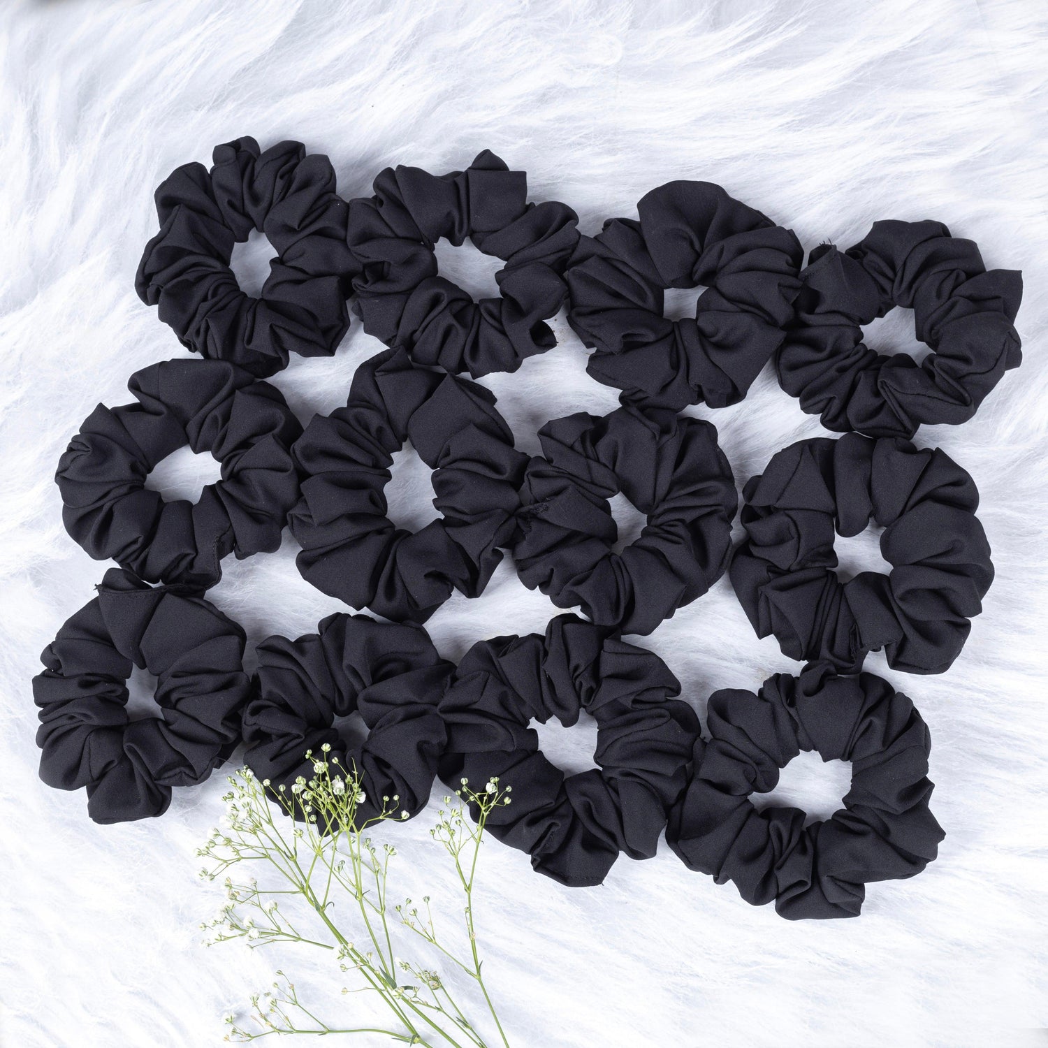 Scrunchies Black Cotton Fabric