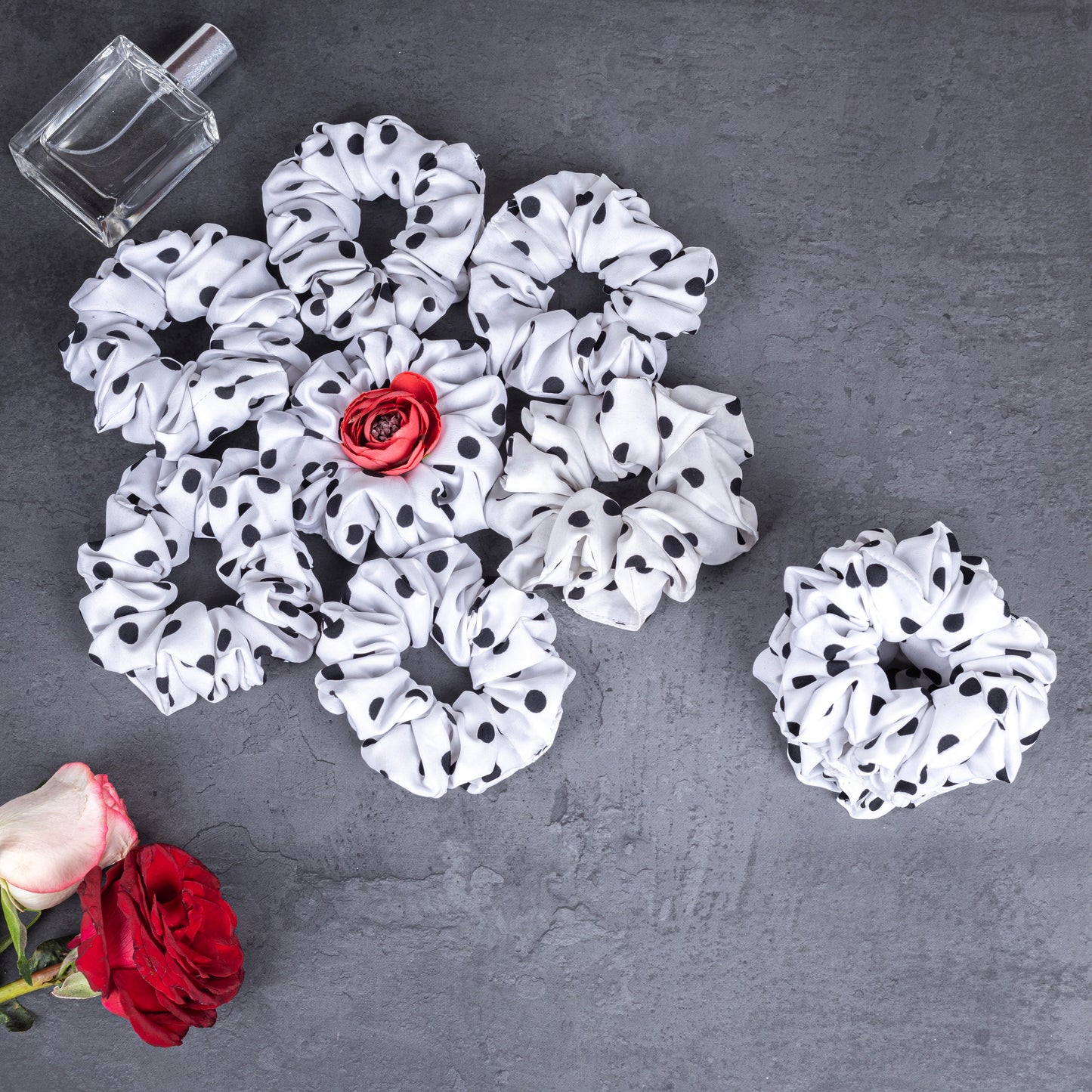 Black Duck - Scrunchies  Polka Dot Printed Cotton