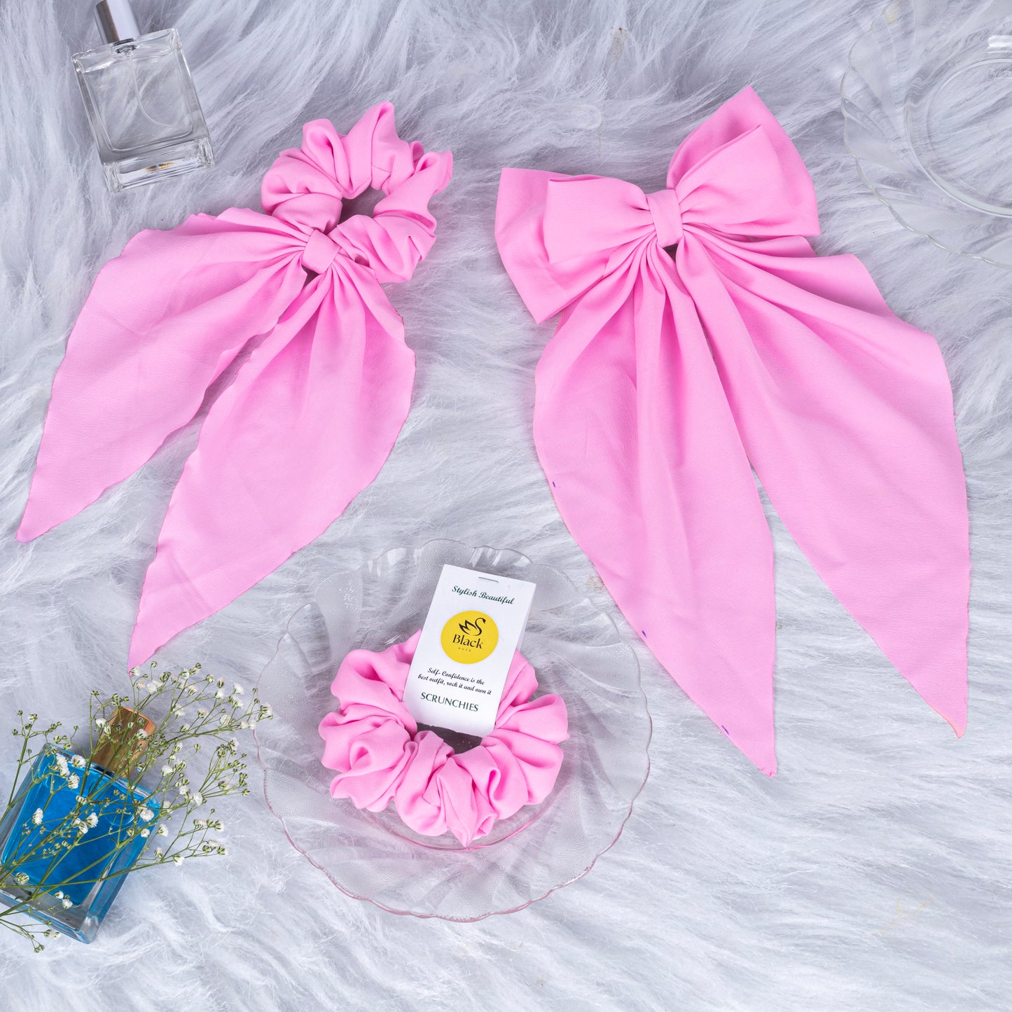 Black Duck 3 Mix Combo   Long Tail Bow, Long Hair Ties Bow,Scrunchies