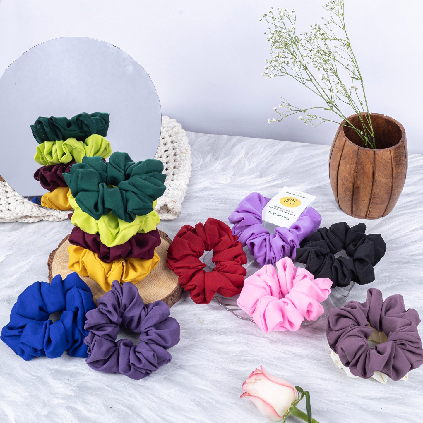 Black Duck Scrunchies Multicolour Cotton Fabric