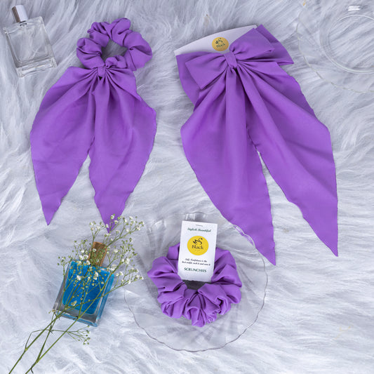 Black Duck 3 Mix Combo   Long Tail Bow, Long Hair Ties Bow,Scrunchies