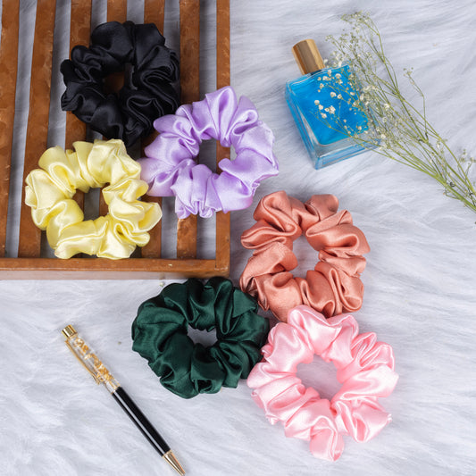 Black Duck Scrunchies Multicolour Silk Satin