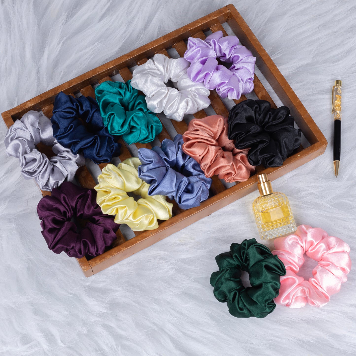 Black Duck Scrunchies Multicolour Silk Satin