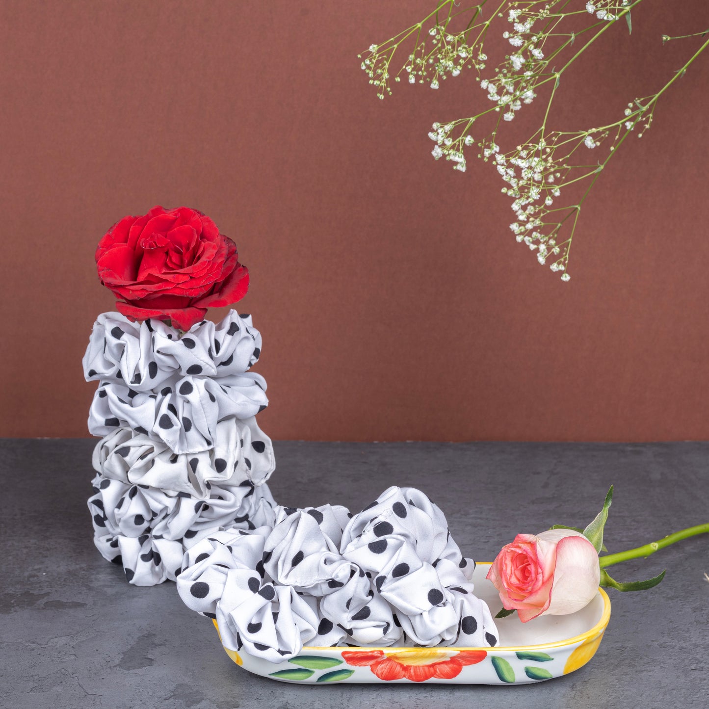 Black Duck - Scrunchies  Polka Dot Printed Cotton