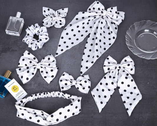 White Doted Hair Band & Accessories