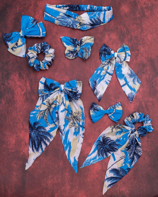 Blue Printed Hair Band & Accessories